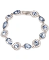 Givenchy Silver-tone Crystal & Stone Flex Bracelet In Blue