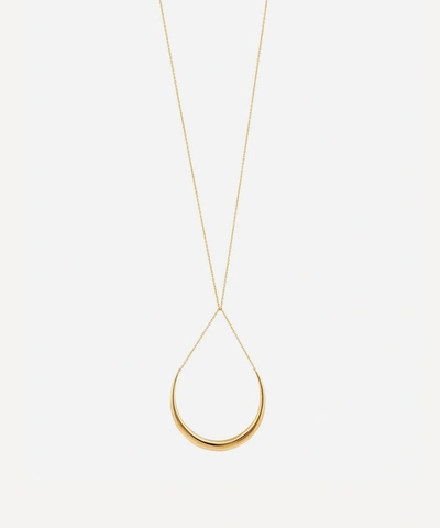 Dinny Hall Gold Plated Vermeil Silver Toro Cross Chain Horn Pendant Necklace In Gold Vermeil