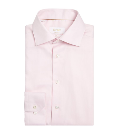 Eton Contemporary Fit Signature Twill Dress Shirt In Pink