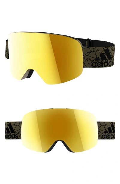 Adidas Originals Backland Spherical Mirrored Snowsports Goggles - Olive Cargo Matte/ Gold