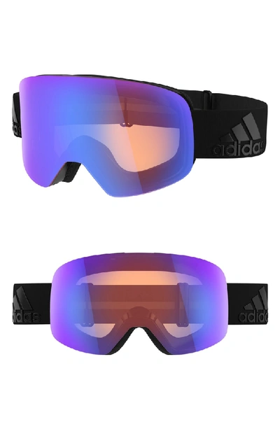 Adidas Originals Backland Spherical Mirrored Snowsports Goggles In Black Matte/ Red Blue