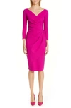 Chiara Boni La Petite Robe Charisse Ruched Long Sleeve Cocktail Dress In Cyclamen