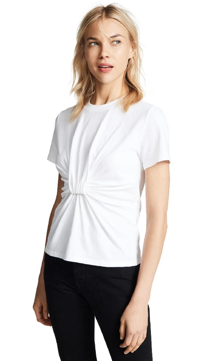 Alexander Wang T Twist-front Short-sleeve Jersey Tee In White