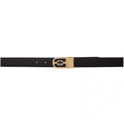 Gucci Reversible Black Interlocking Double G Belt