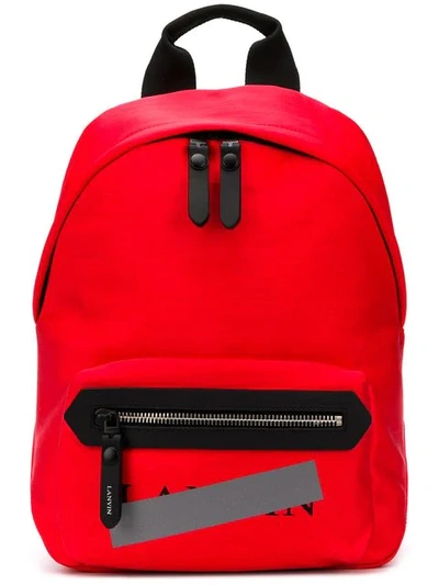 Lanvin Censored Logo Backpack In Red