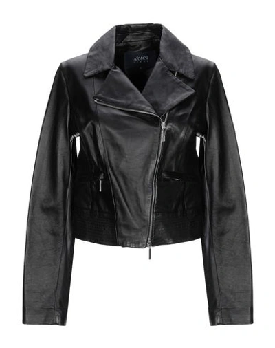 Armani Jeans Biker Jacket In Black