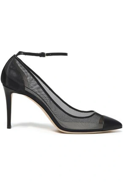 Jimmy Choo Mesh And Leather Pumps In Black