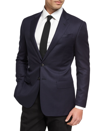 Giorgio Armani Men's Soft Basic Wool Two-button Sport Coat In Navy