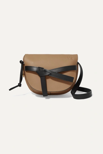 Loewe Gate Small Textured-leather Shoulder Bag In Light Brown