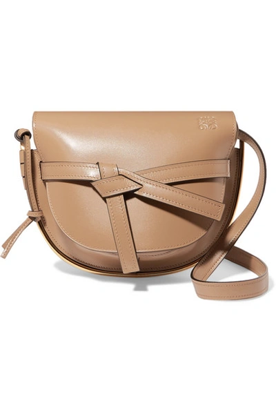 Loewe Gate Small Leather Shoulder Bag In Taupe