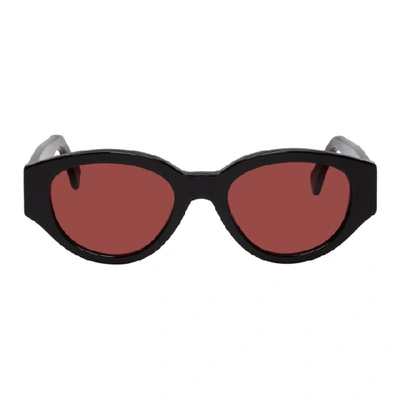 Super Black And Red Drew Mama Sunglasses In Blkbordeaux