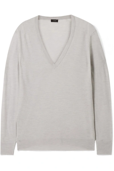 Joseph Cashmere Sweater In Light Gray