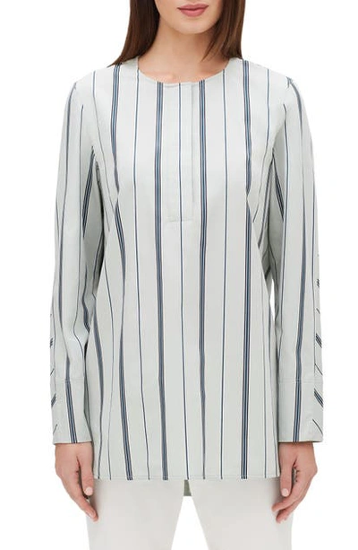 Lafayette 148 Tilly Sonoran Striped Blouse In Peppermint