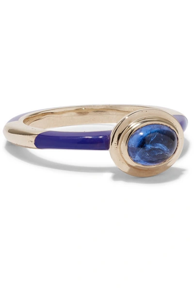 Alice Cicolini Candy 14-karat Gold And Enamel Tanzanite Ring