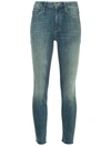 Mother High Waist Looker Ankle Fray Jeans In Wander Dus