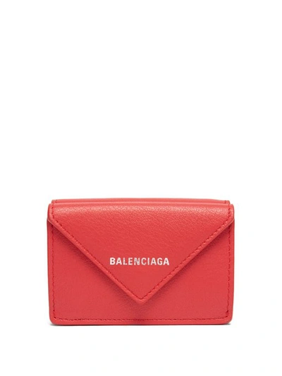 Balenciaga Papier Leather Purse In 6525 Red