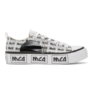 Mcq By Alexander Mcqueen Mcq Alexander Mcqueen White All Over Metal Logo Plimsoll Platform Low-top Sneakers