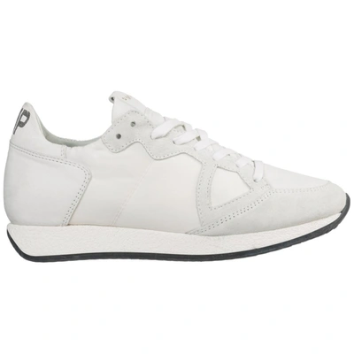 Philippe Model Women's Shoes Suede Trainers Sneakers Monaco In White