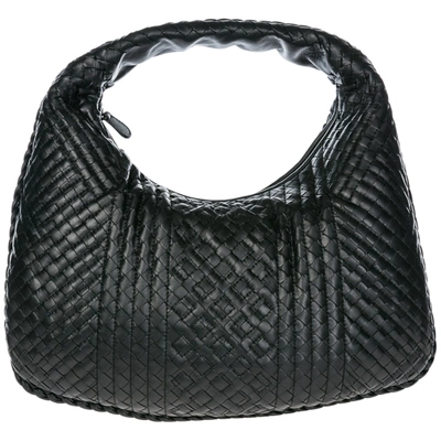Bottega Veneta Women's Leather Shoulder Bag Veneta In Nero