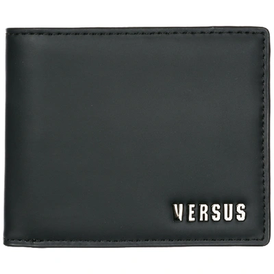 Versus Men's Genuine Leather Wallet Credit Card Bifold In Black