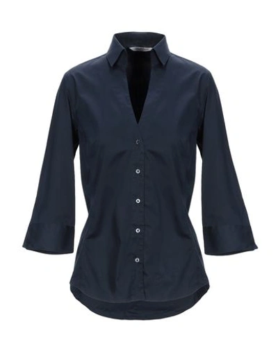 Guglielminotti Solid Color Shirts & Blouses In Dark Blue