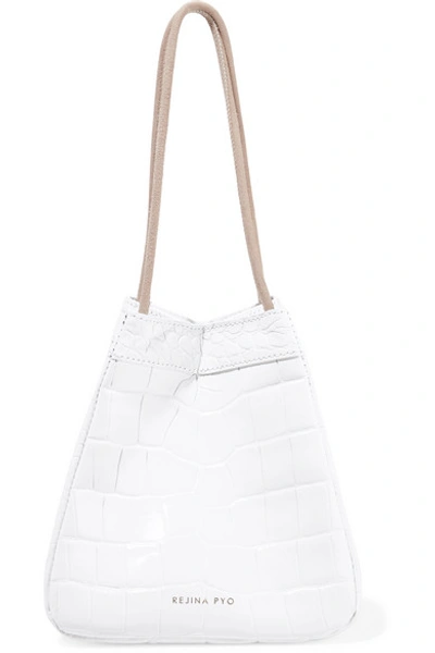 Rejina Pyo Rita Croc-effect Leather Bucket Bag In White