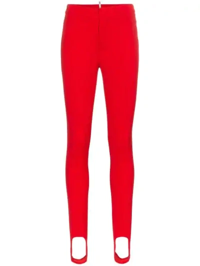Moncler Stirrup Skinny-fit Trousers In Red