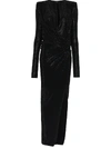 Alexandre Vauthier Crystal Embellished Maxi Dress In Black