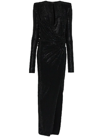 Alexandre Vauthier Crystal Embellished Maxi Dress In Black