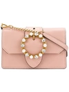 Miu Miu Mini Pink Leather Crystal Buckle Miu Lady Bag