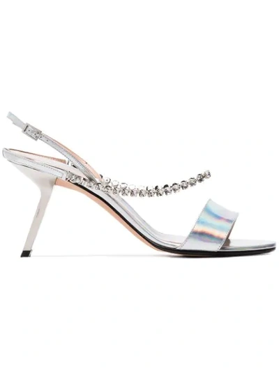 Alchimia Di Ballin Pethia 80 Crystal Embellished Sandals In Silver
