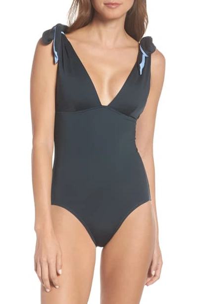 Mei L'ange Eve Bow One Piece Swimsuit In Emerald Green