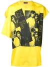 Raf Simons Displaced Sleeves Cotton Jersey T-shirt In Yellow