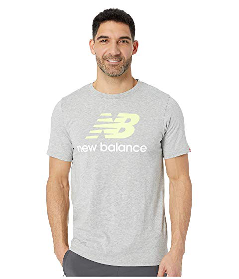 New Balance Essentials Stacked Logo Tee Athletic Grey Multi