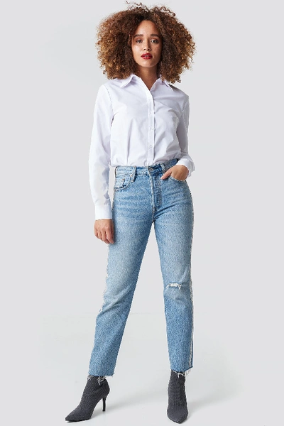 Levi's 501 Crop Jeans Blue In Diamond In The Rough