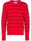 Ami Alexandre Mattiussi Striped Oversized Sweater In Red