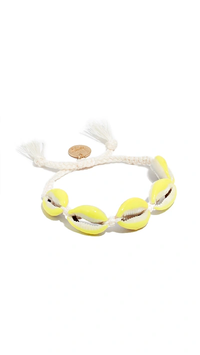 Venessa Arizaga Neon Shell Bracelet In White