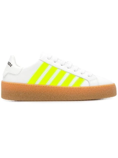 Dsquared2 White Leather Rapper S Delight Sneakers