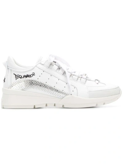 Dsquared2 40mm New 551 Leather Sneakers In White