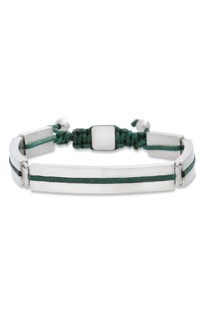 Ben Sherman Adjustable Steel Bracelet In Green