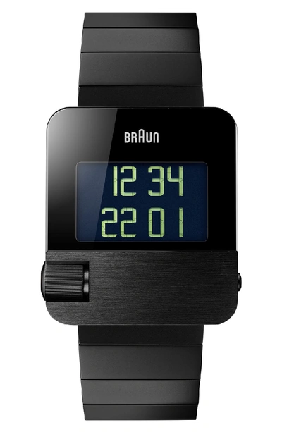 Braun Prestige Digital Bracelet Watch, 42mm In Black