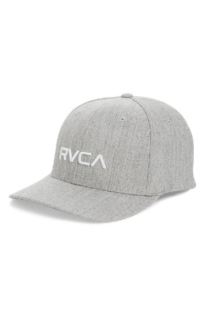 Rvca Flex Fit Baseball Cap In Light Grey Heather