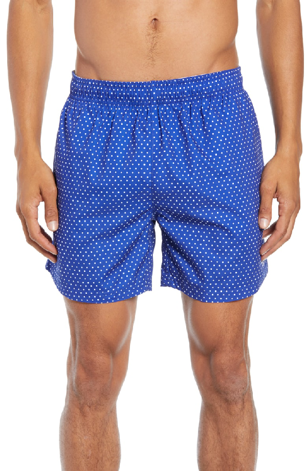 Hugo Boss Pike Regular Fit Polka Dot Swim Shorts In Blue | ModeSens