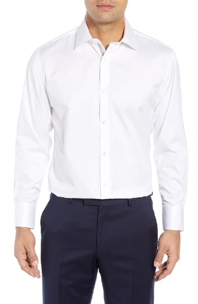 English Laundry Regular Fit Herringbone Dress Shirt In White