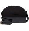 Apc Sac Demilune Leather Crossbody Bag In Noir