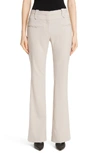 Altuzarra Serge Wide Leg Stretch Wool Pants In Oat