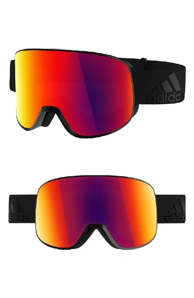 Adidas Originals Progressor C Mirrored Spherical Snowsports Goggles - Black Matte/ Red