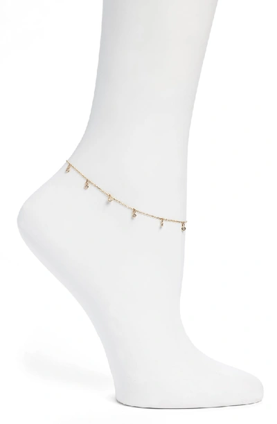 Loren Stewart Cubic Zirconia Anklet In Yellow Gold