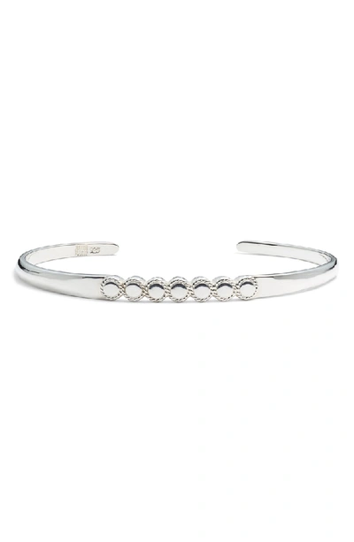 Anna Beck Smooth Circle Skinny Cuff In Silver