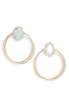 Serefina Crystal Hoop Earrings In Mint/ Gold